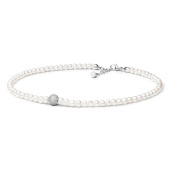Colier cu perle naturale si bila de argint cu cristale DiAmanti L192-29-G